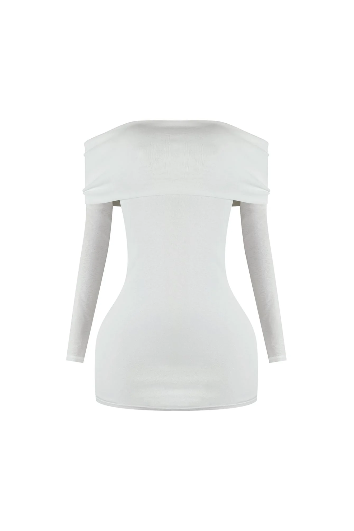 A Classic Off Shoulder Long Sleeve Mini Dress - Image 5