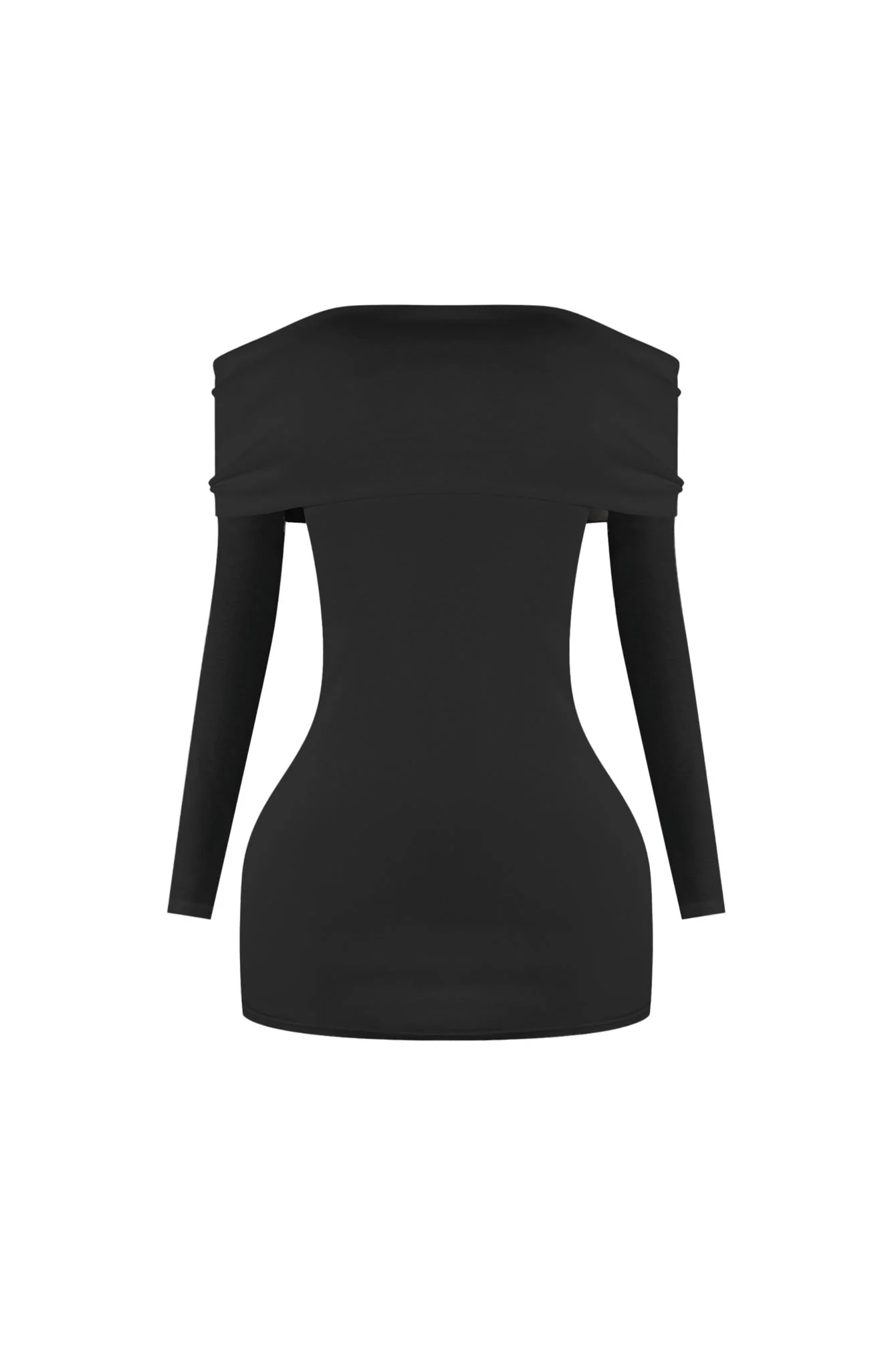A Classic Off Shoulder Long Sleeve Mini Dress - Image 6