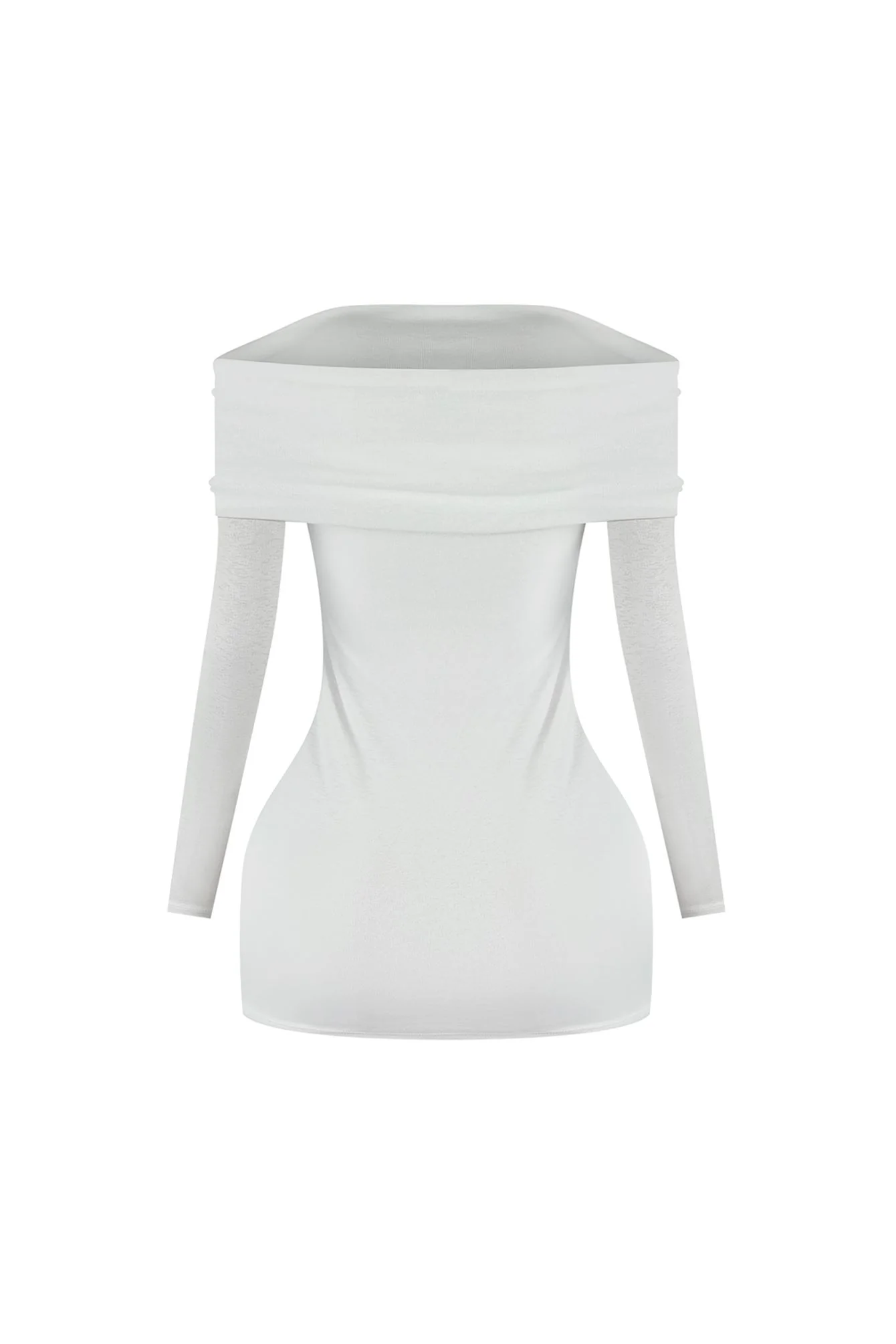 A Classic Off Shoulder Long Sleeve Mini Dress - Image 7