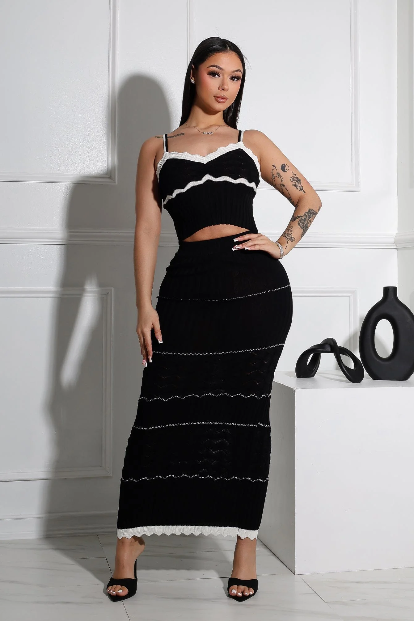 Aaliyah Rib Knit Tank Top & Skirt SET - Image 2