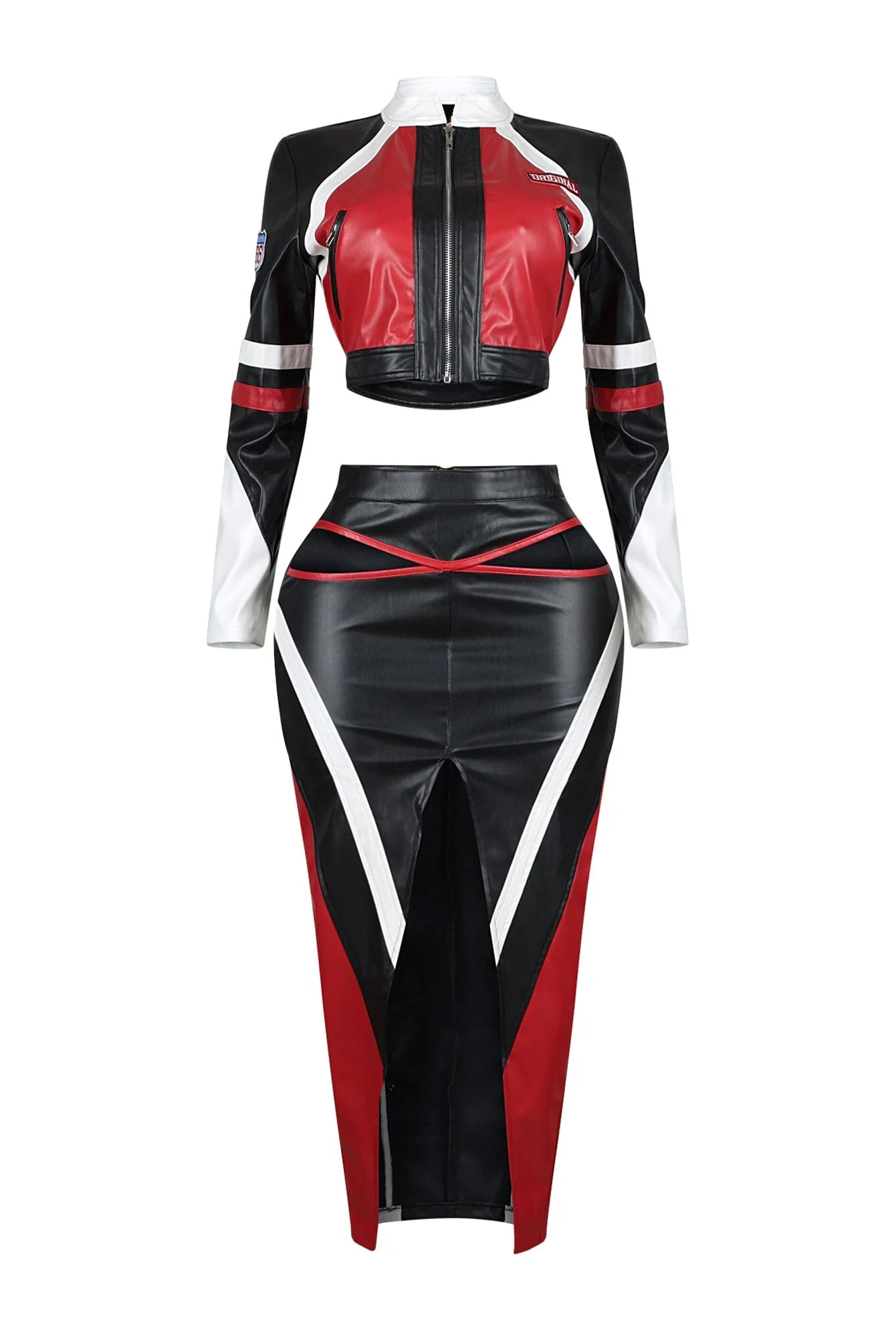 Abbey Faux Leather Jacket & Skirt SET - Image 3