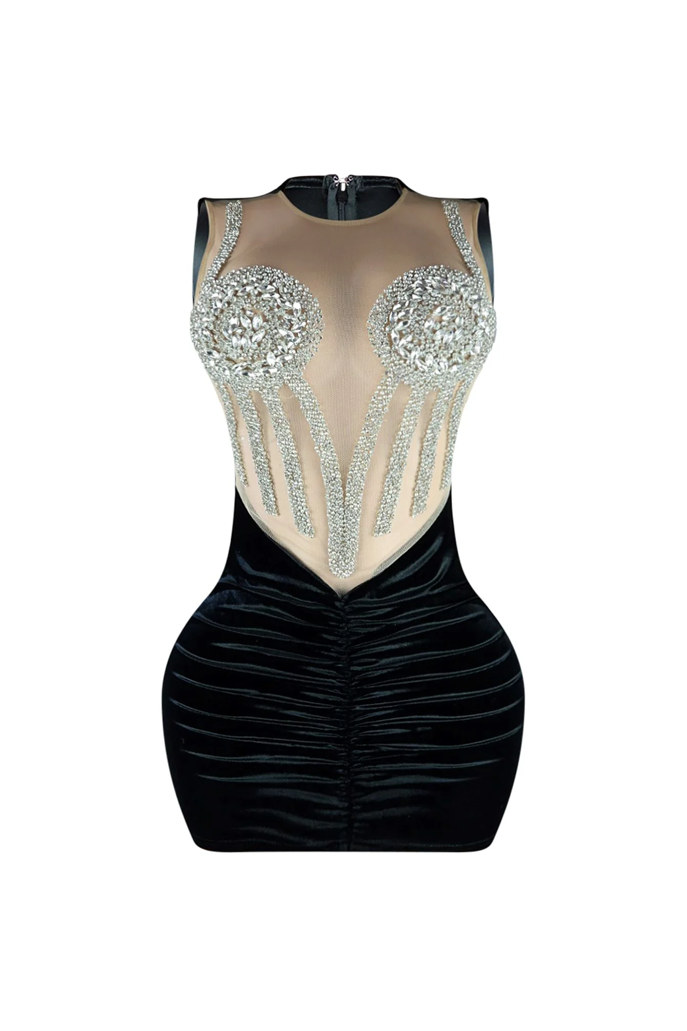 Adaline Mesh Contrast Vevet Jewel Dress - Image 4