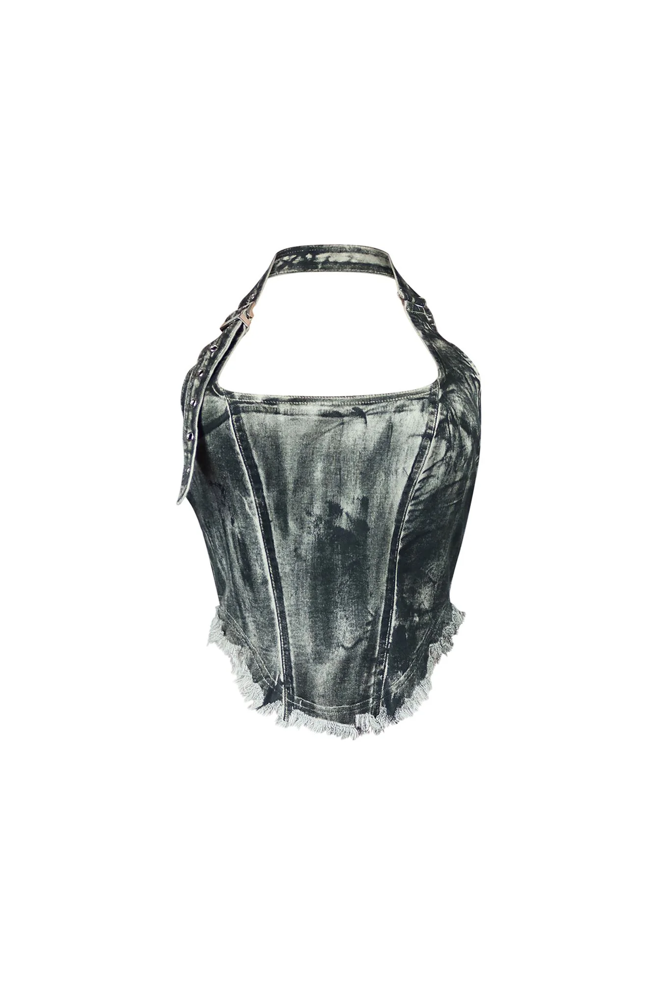 Addison Washed Halter Corset Top - Image 3