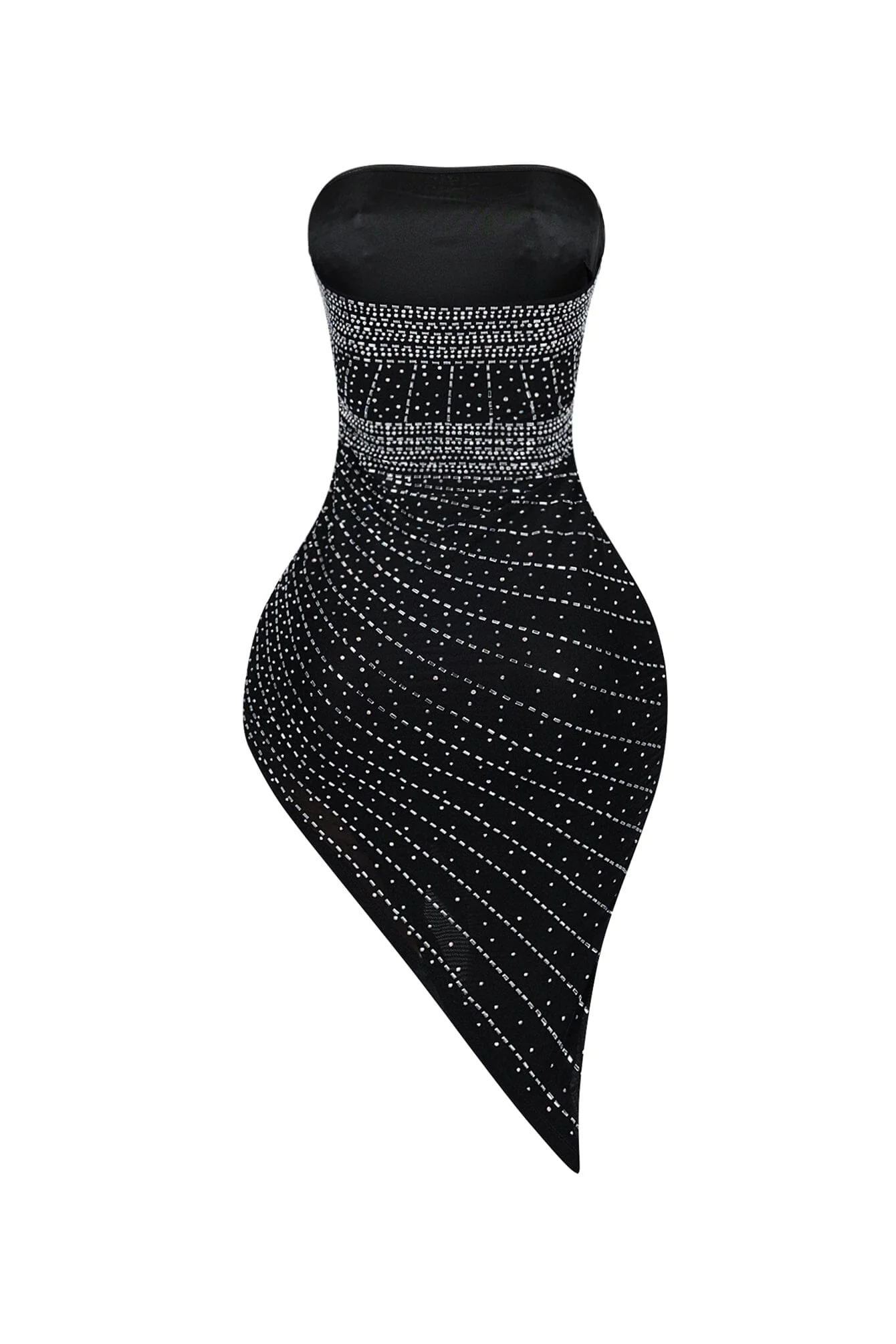 Adriana Tube Rhinestone Asymmetrical Midi Dress - Image 5