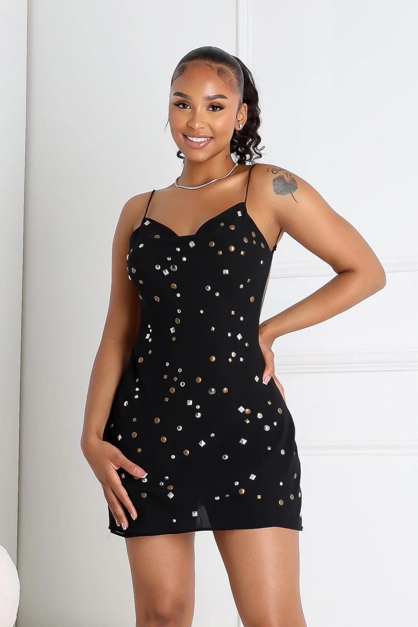 Aeris Studded Backless Mini Dress - Image 2