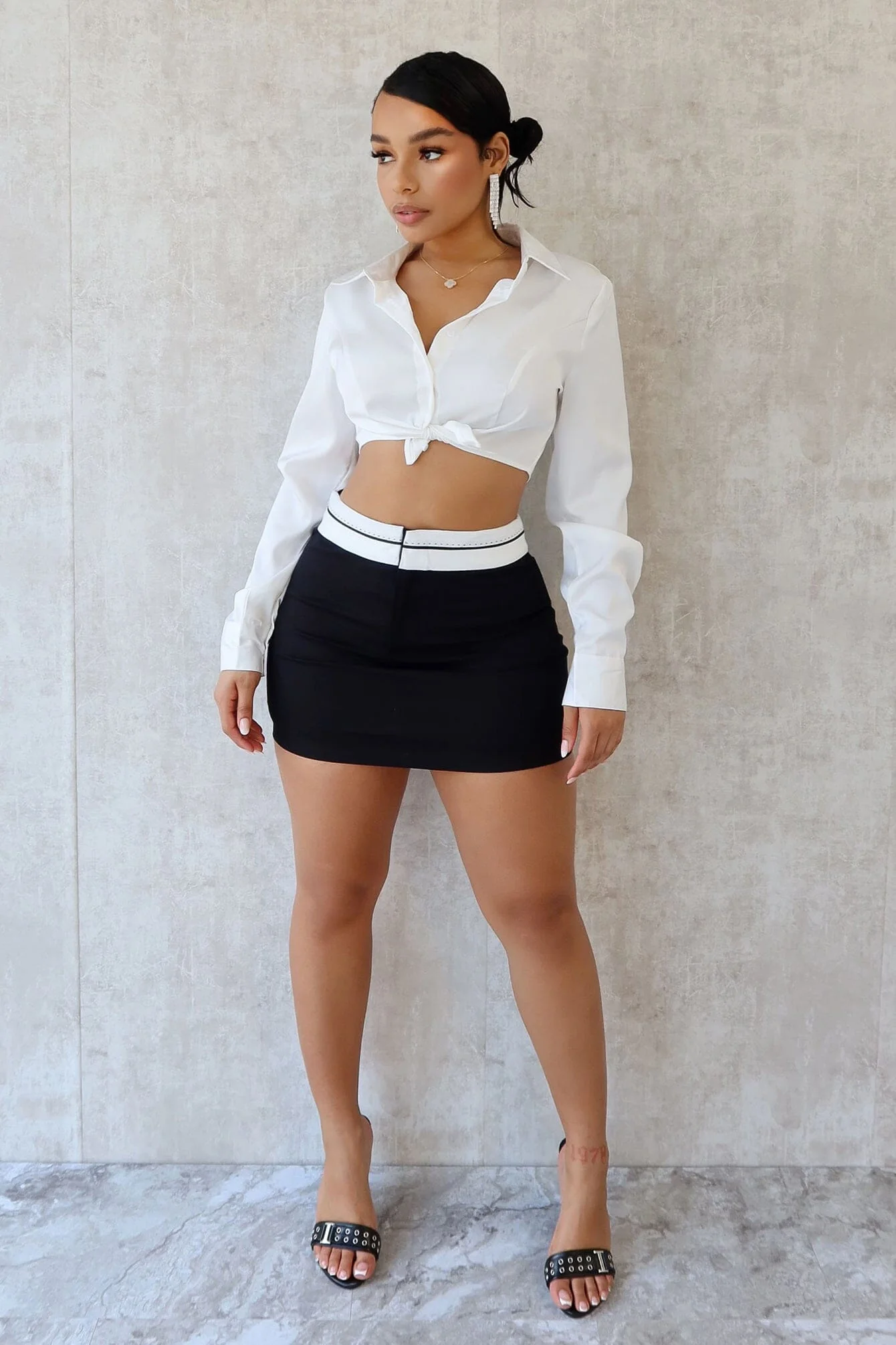 Akira Fold Over Cargo Utility Skirt - Image 2