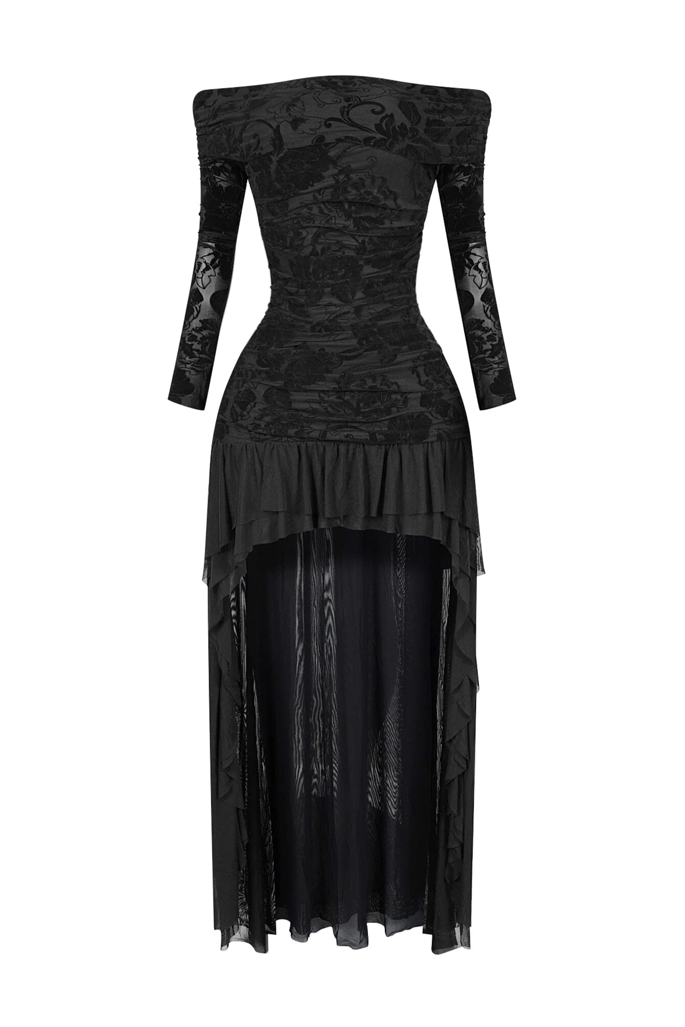 Alaina Velvet Burnout Off Shoulder Maxi Dress - Image 4