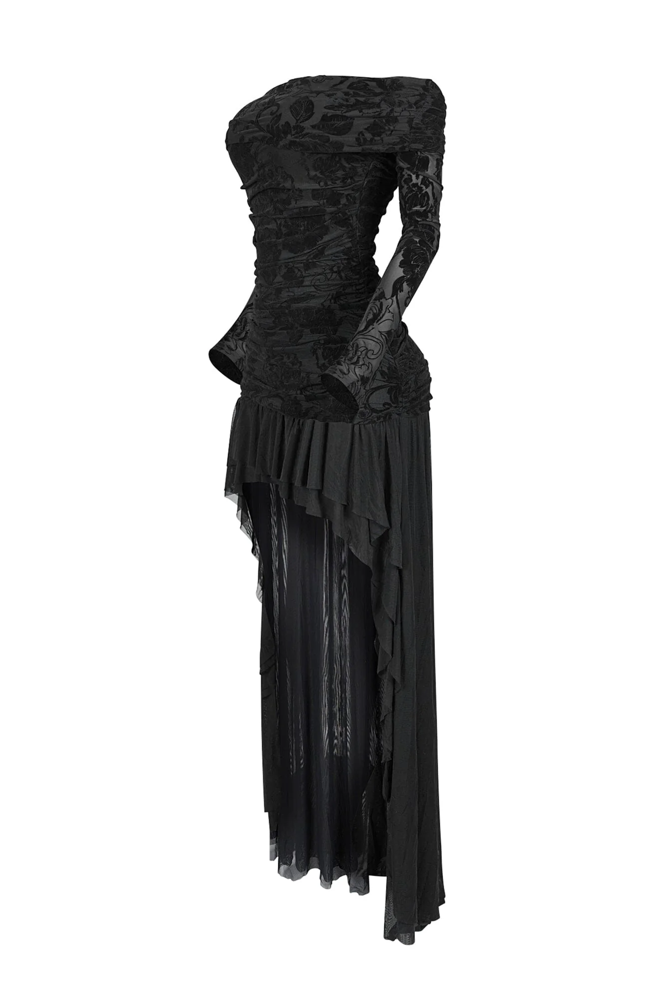 Alaina Velvet Burnout Off Shoulder Maxi Dress - Image 5