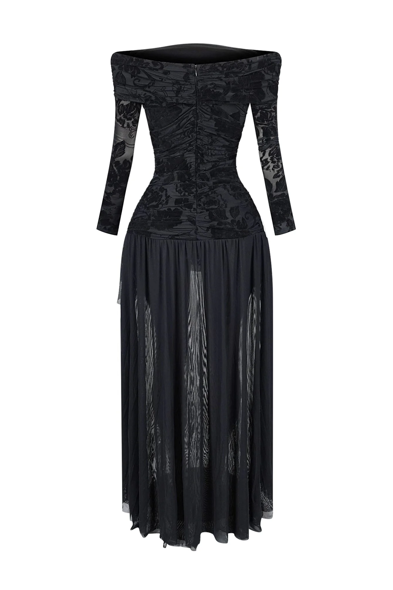 Alaina Velvet Burnout Off Shoulder Maxi Dress - Image 6