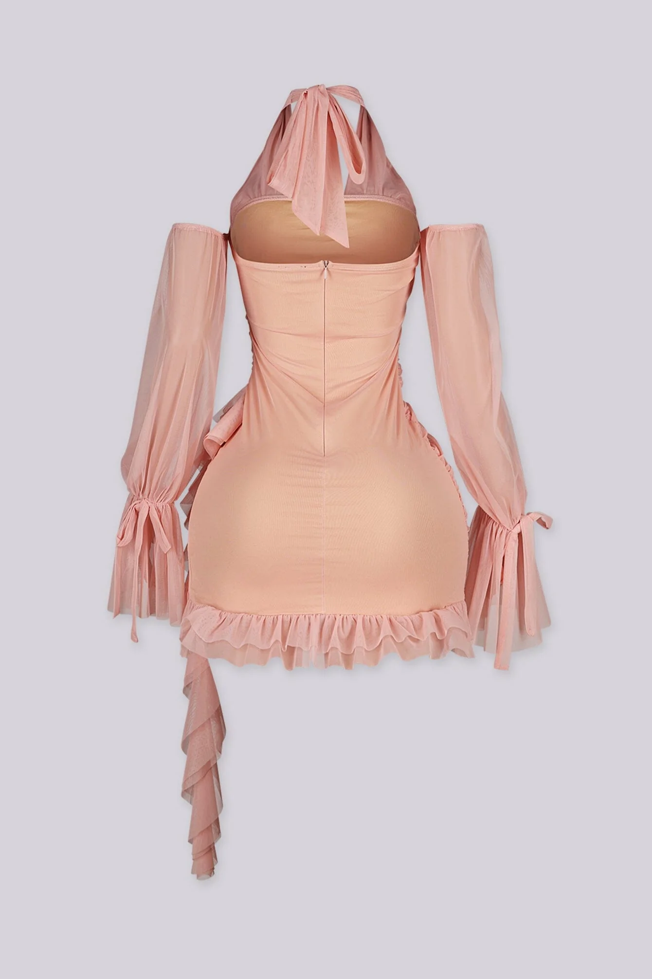 Aleera Mesh Ruffle Mini Dress - Image 12