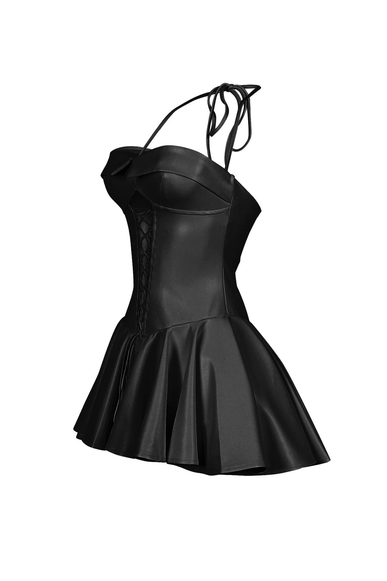Allison Faux Leather Corset Mini Dress - Image 13