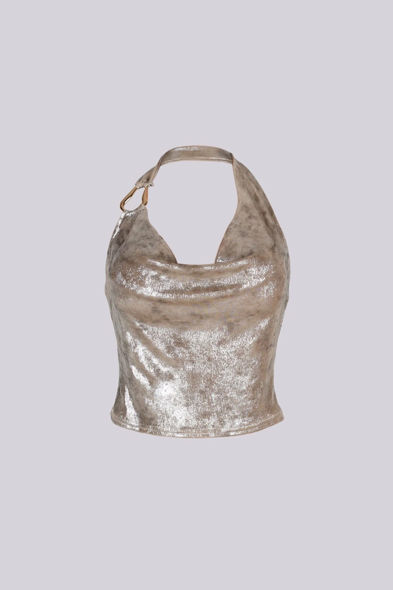 Almi Cowl Neck Metallic Top - Image 3