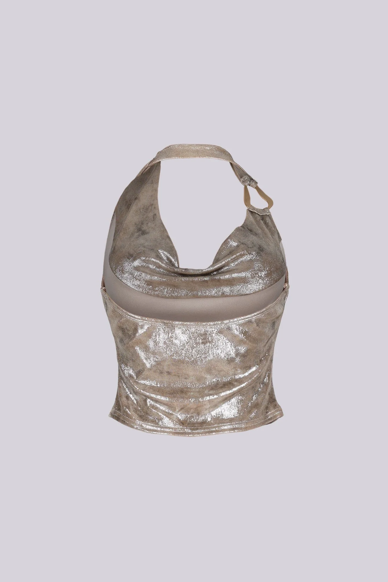 Almi Cowl Neck Metallic Top - Image 5