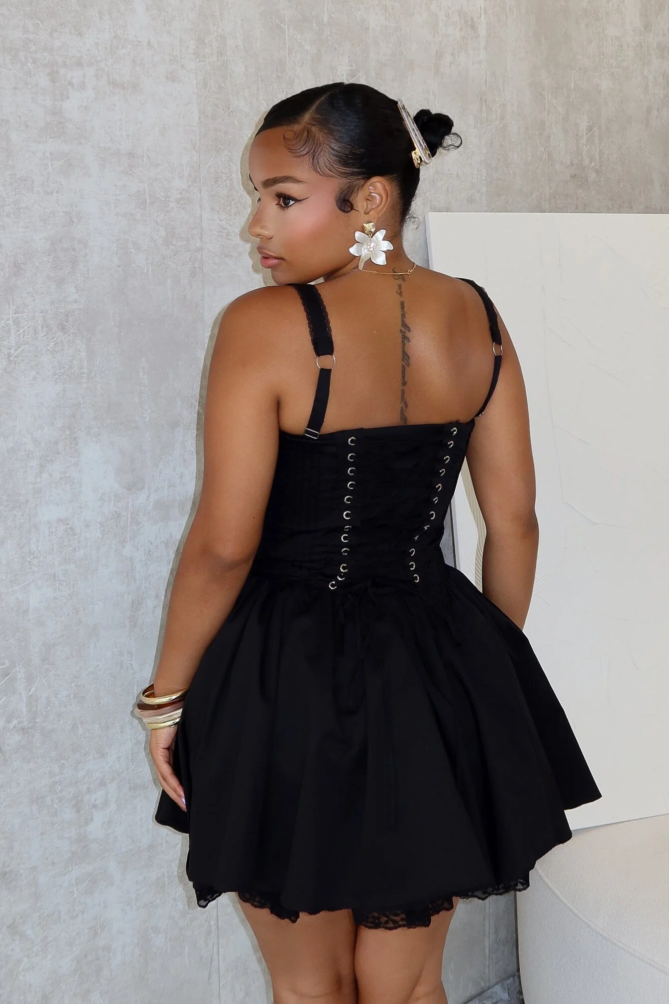 Always Around Corset Poplin Mini Dress - Image 6