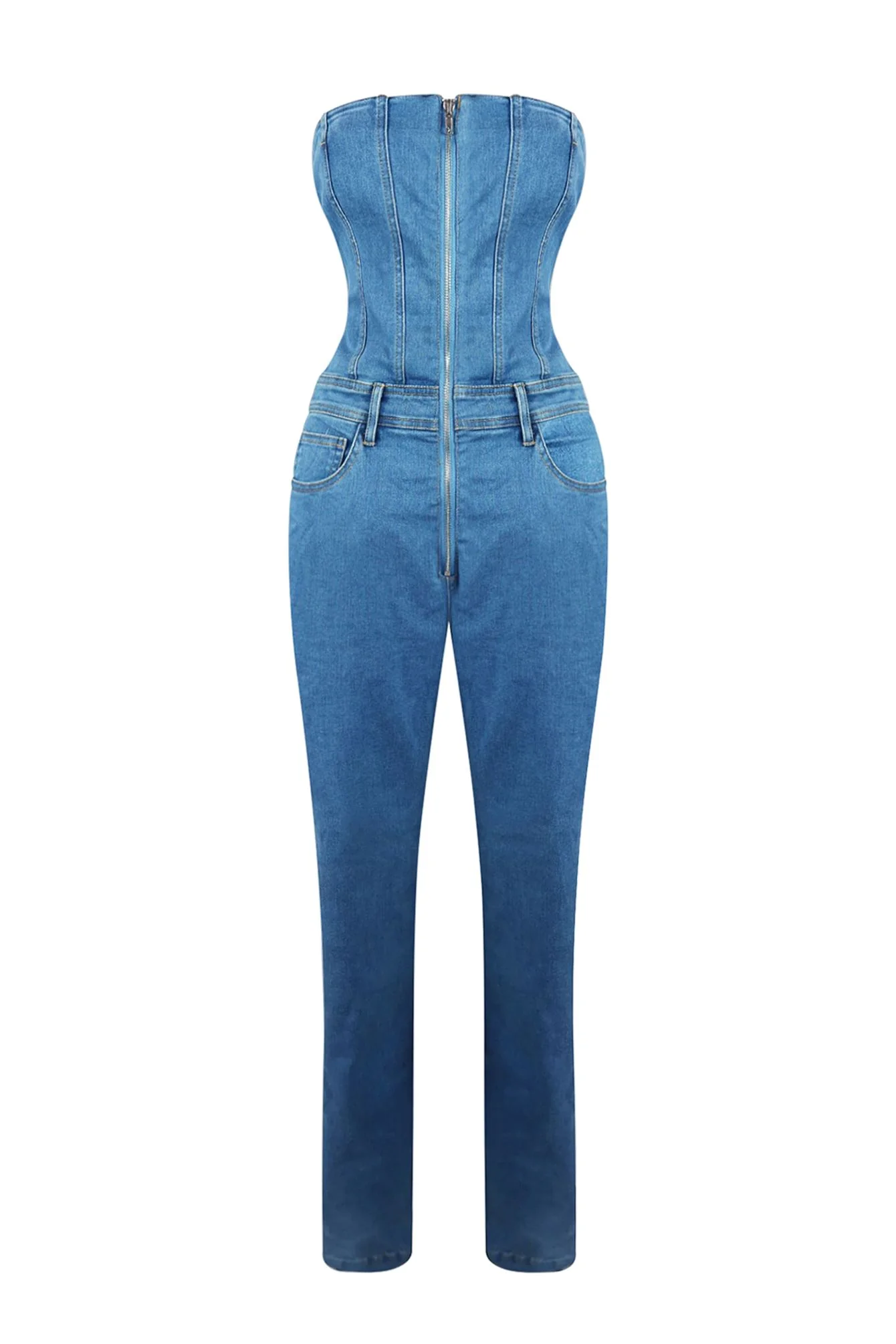 Always Be Zip Up Tube Jumpsuit - Image 2