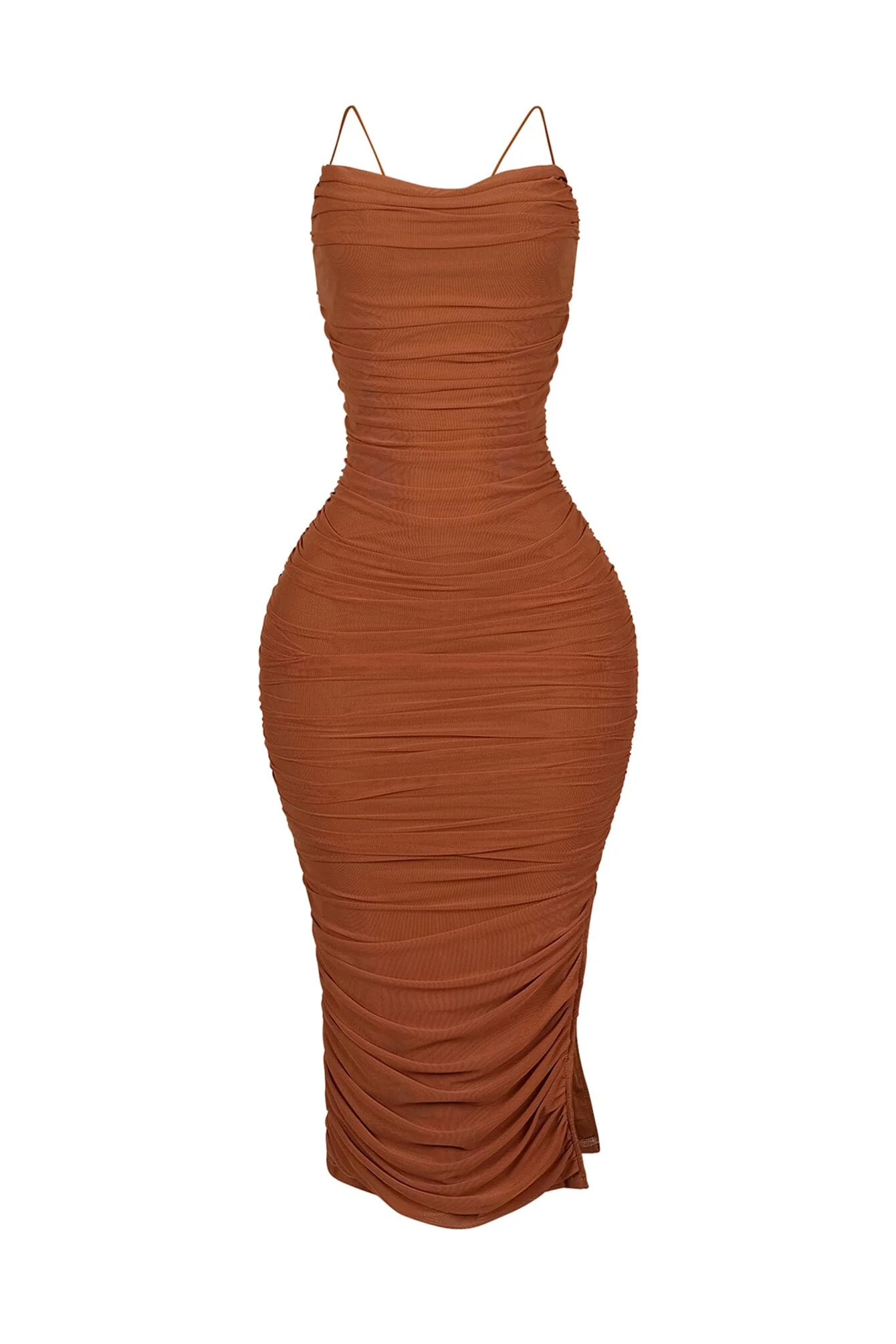 Alyssa Mesh Ruched Midi Dress - Image 15