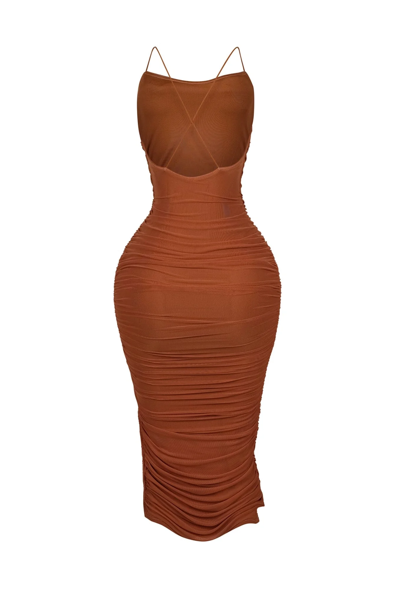 Alyssa Mesh Ruched Midi Dress - Image 21