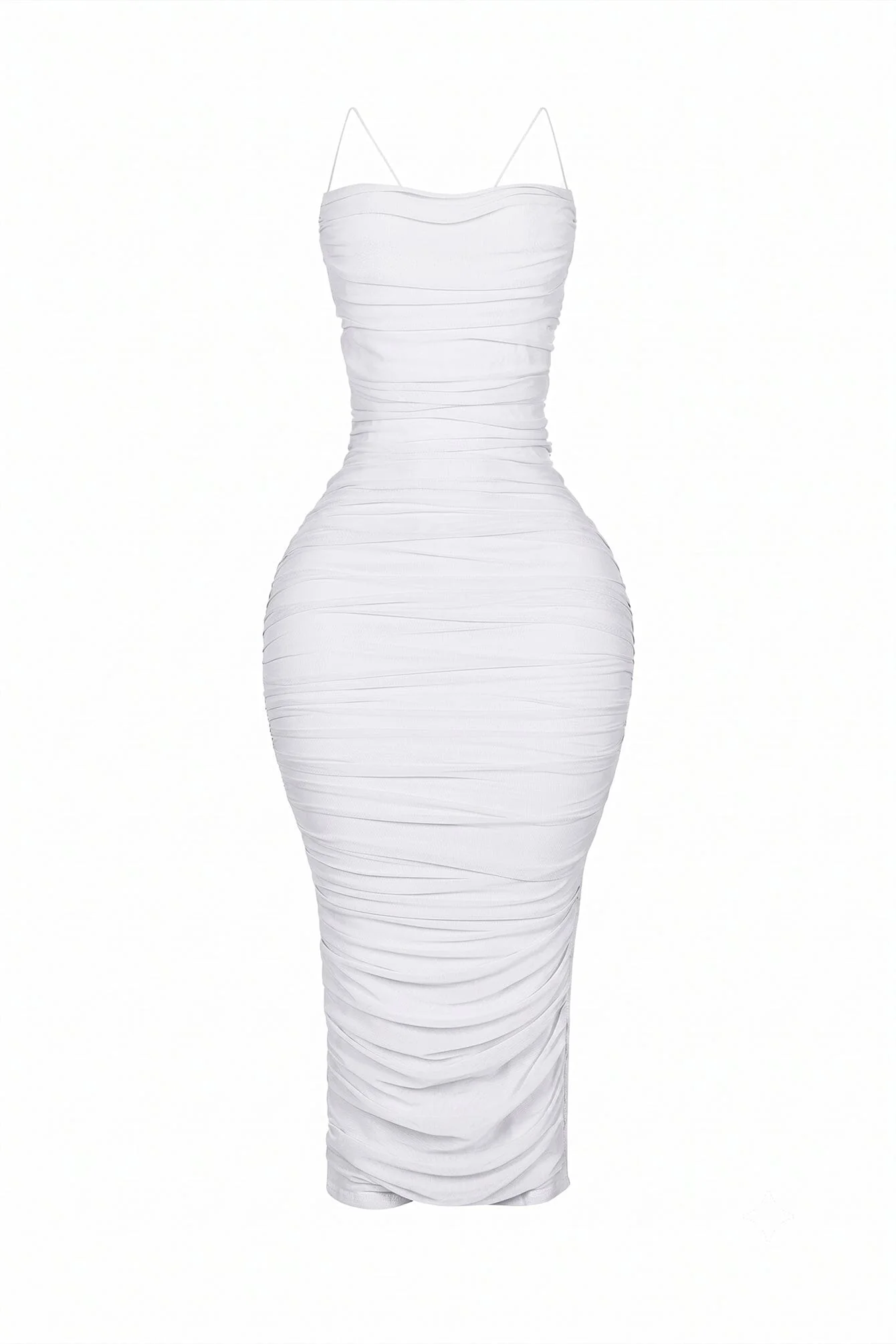 Alyssa Mesh Ruched Midi Dress - Image 3