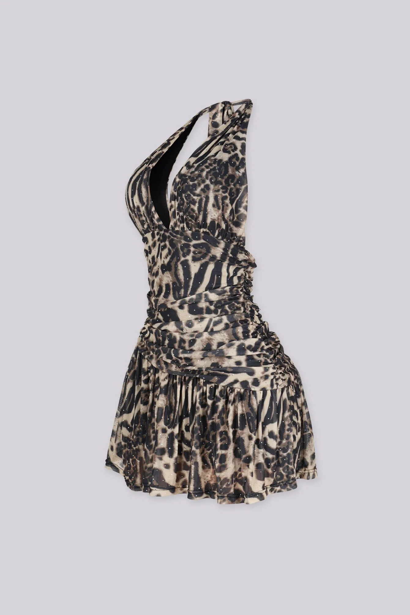 Amalia Rhinestone Halter Mini Dress - Image 2
