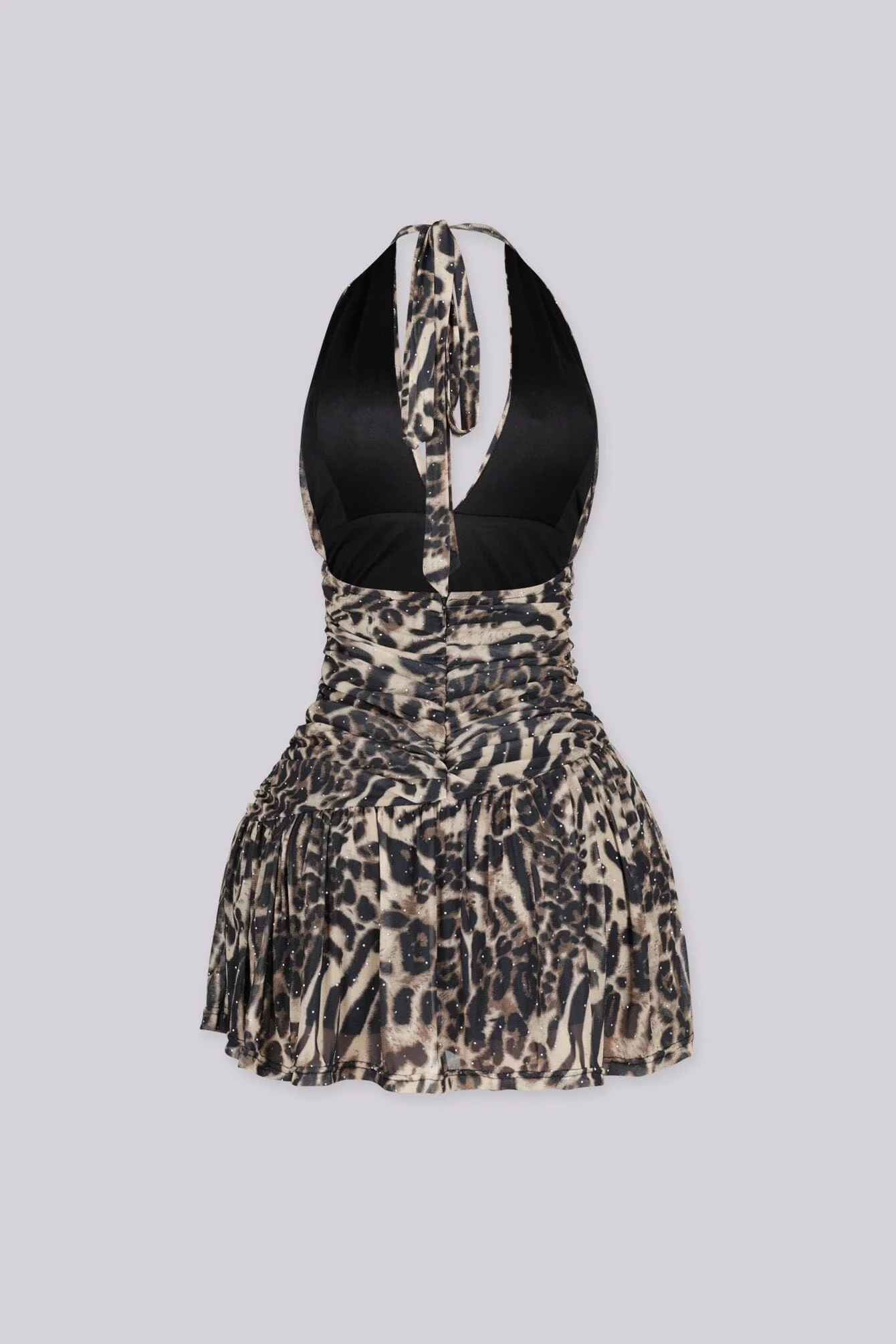 Amalia Rhinestone Halter Mini Dress - Image 3