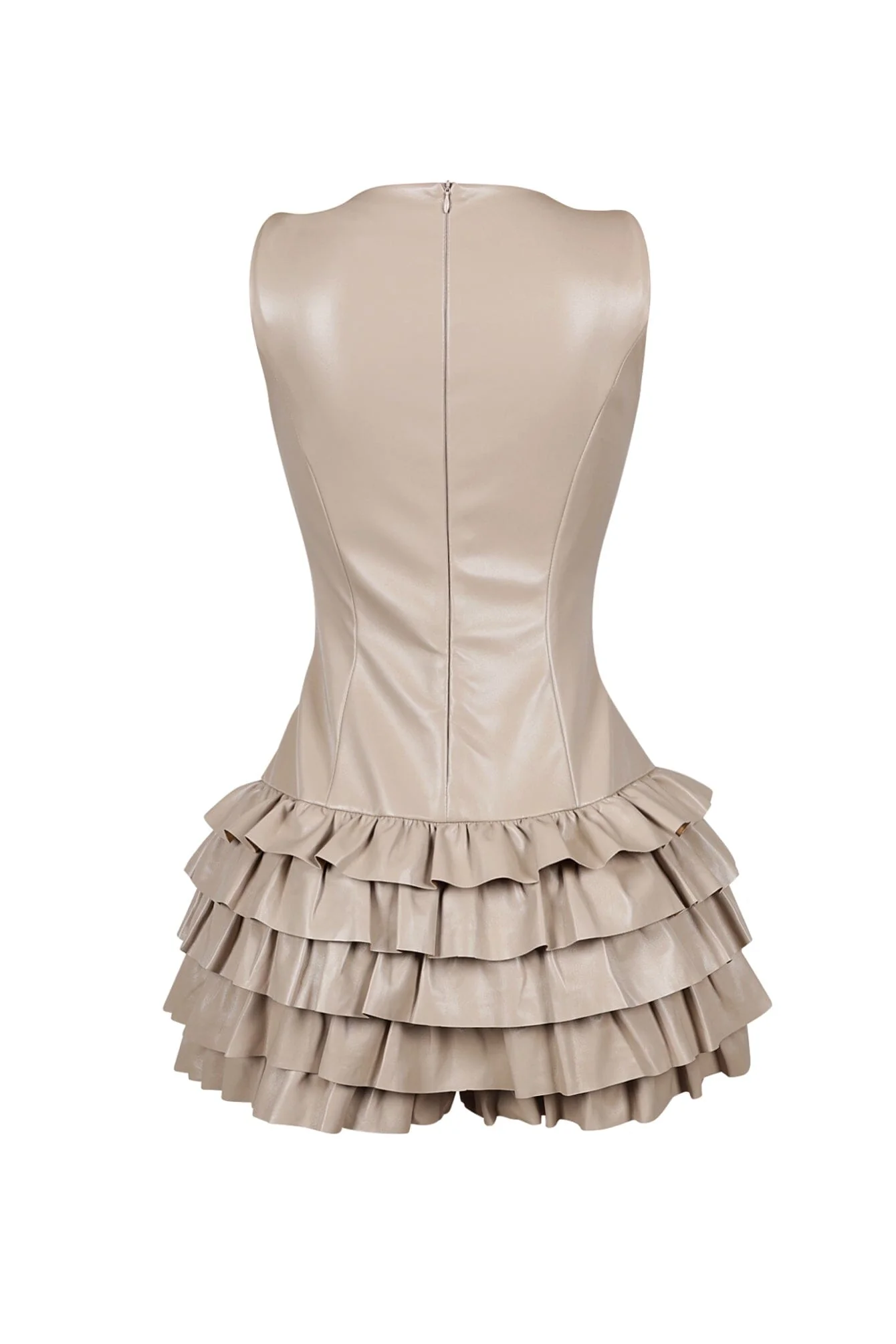 Amanza Faux Leather Ruffle Romper - Image 10