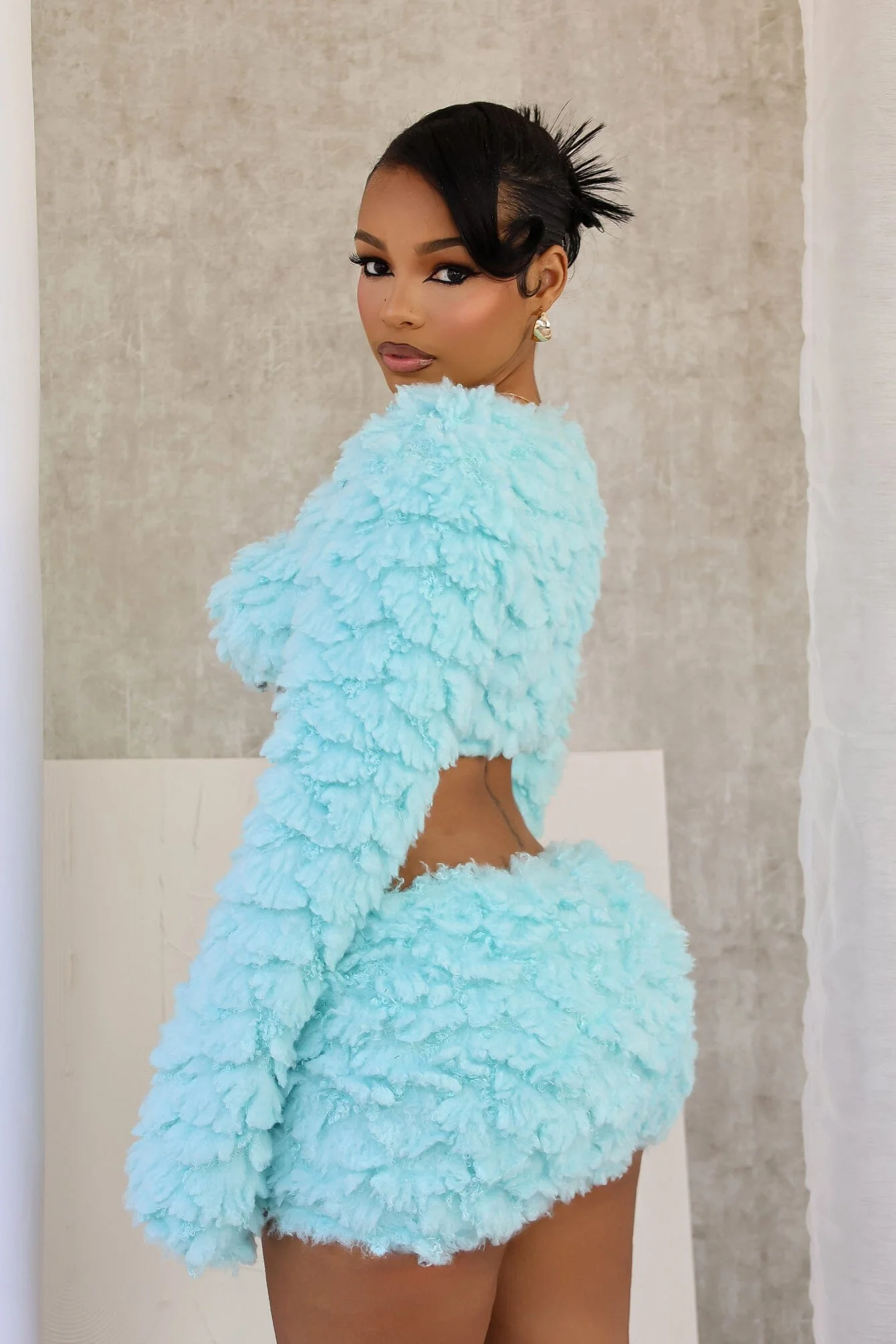 Anabella Faux Fur Cardigan & Skirt SET - Image 3