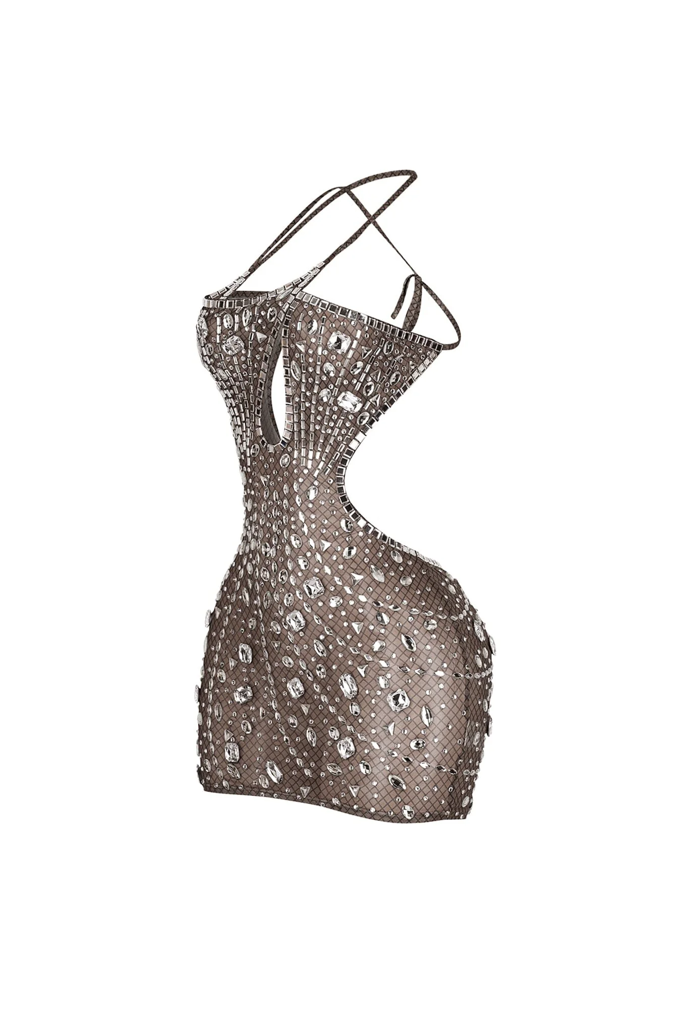 Anastasia Rhinestone Mesh Snake Dress - Image 8