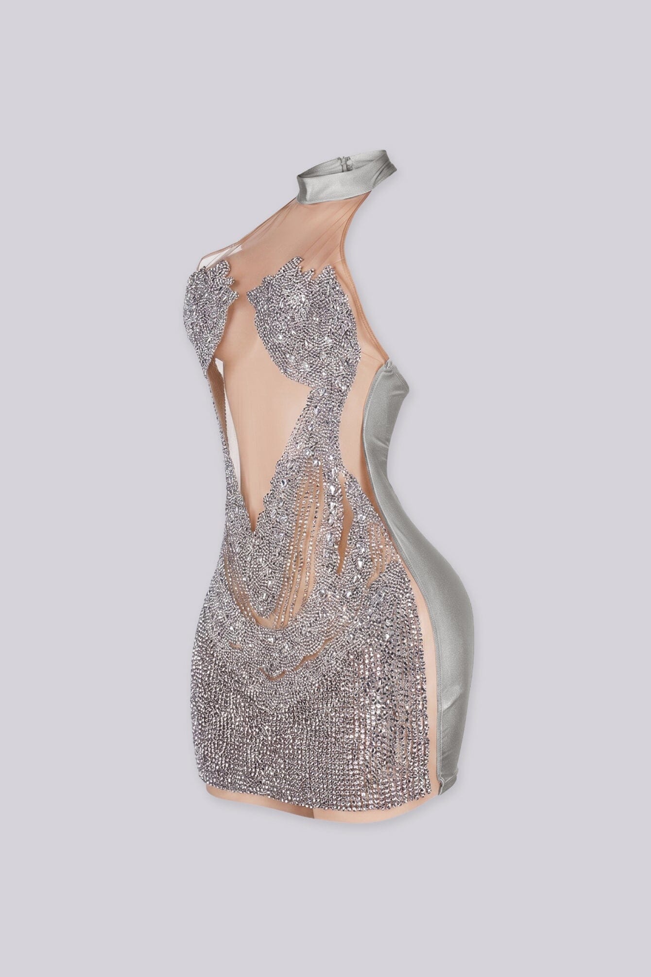 Evangeline Halter Neck Rhinestone Mini Dress - Image 7