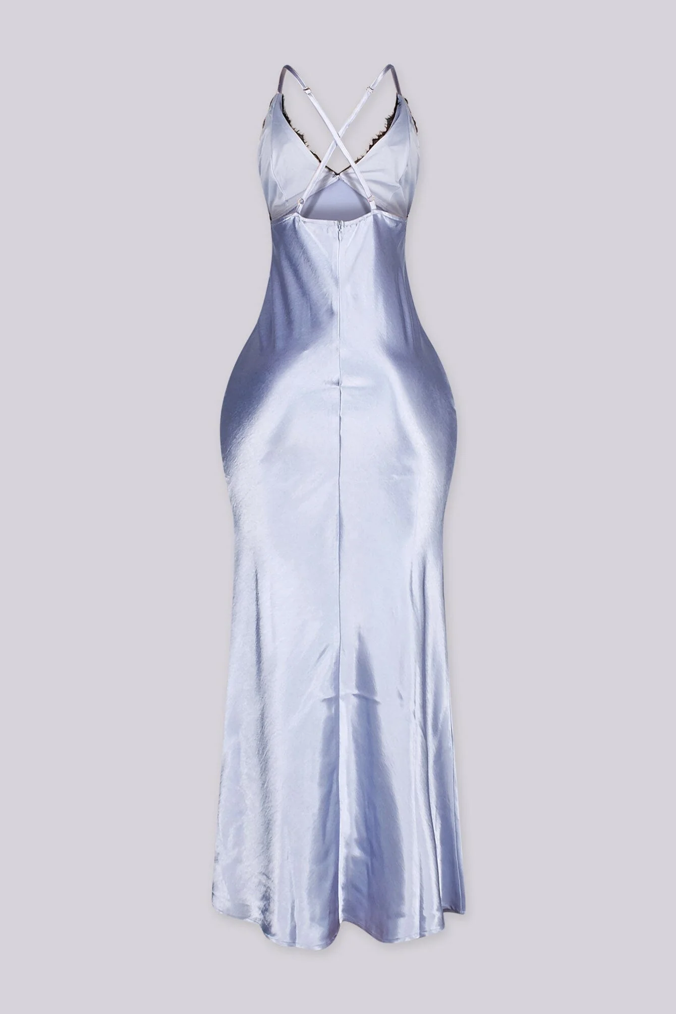 Angel's Blue Satin Maxi Slip Dress - Image 3
