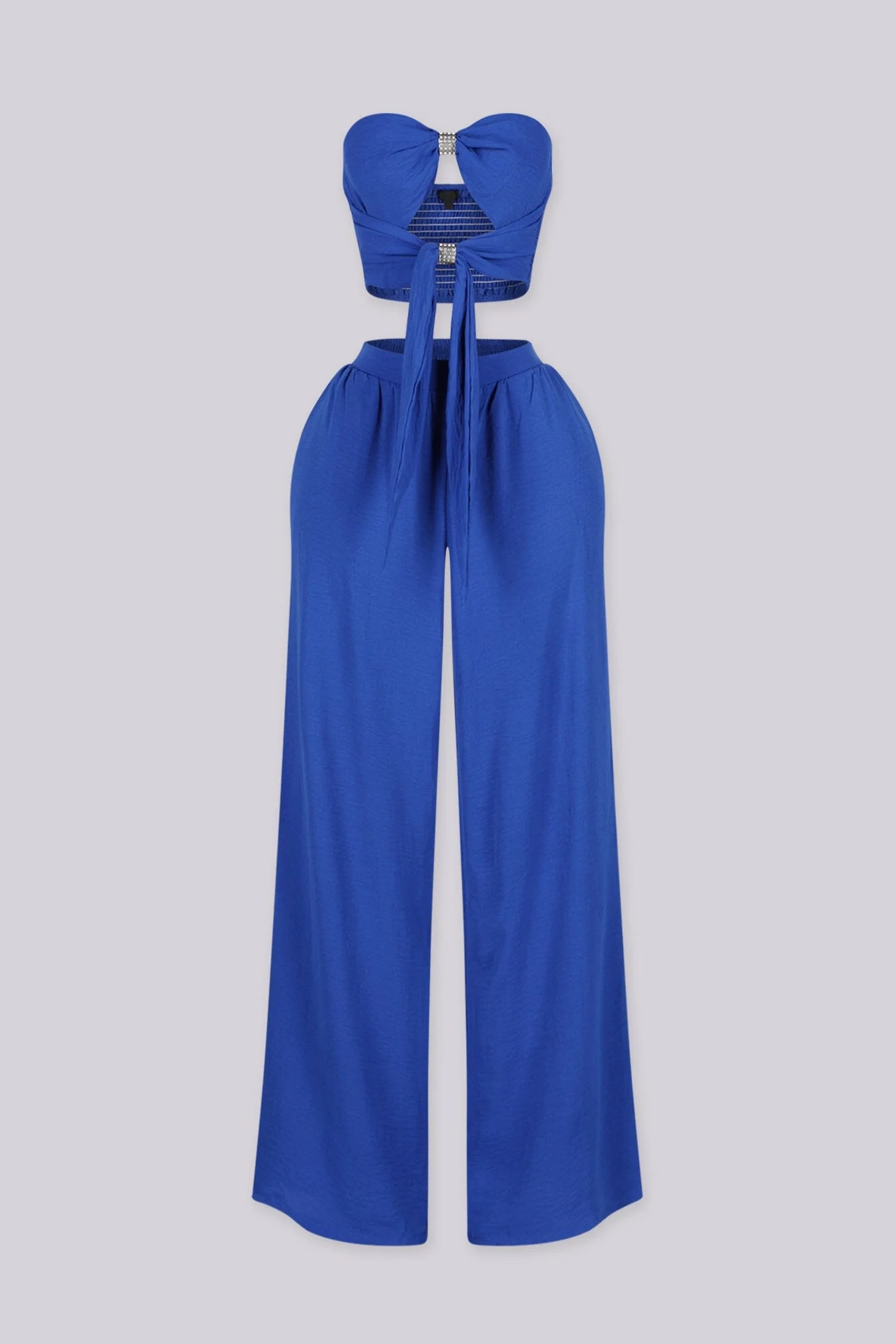 Annael Chiffon Tube Rhinestone Top & Pants SET - Image 4