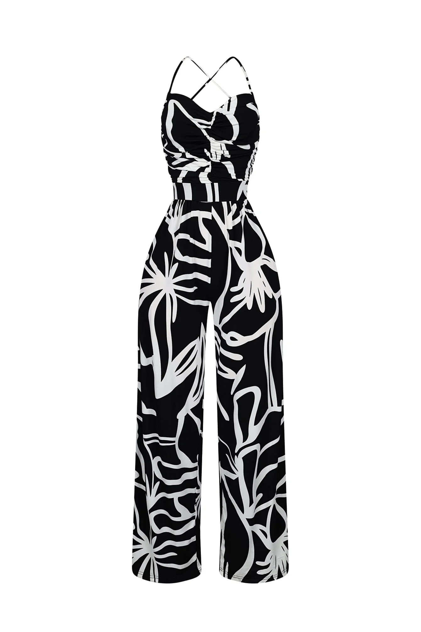 Aoura Printed Open Back Lace UP Jumpsuit - Image 4