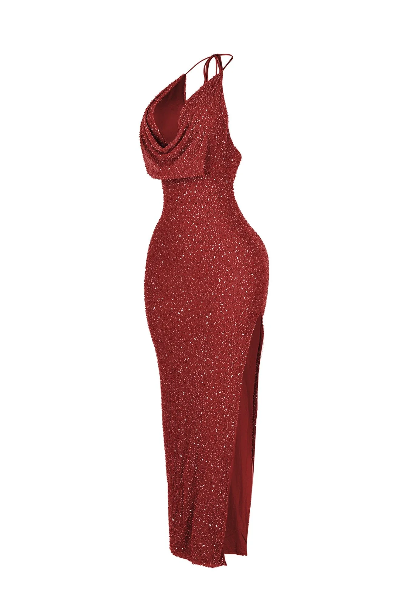 Aria Beaded Cowl Neck Maxi Dress - Image 12