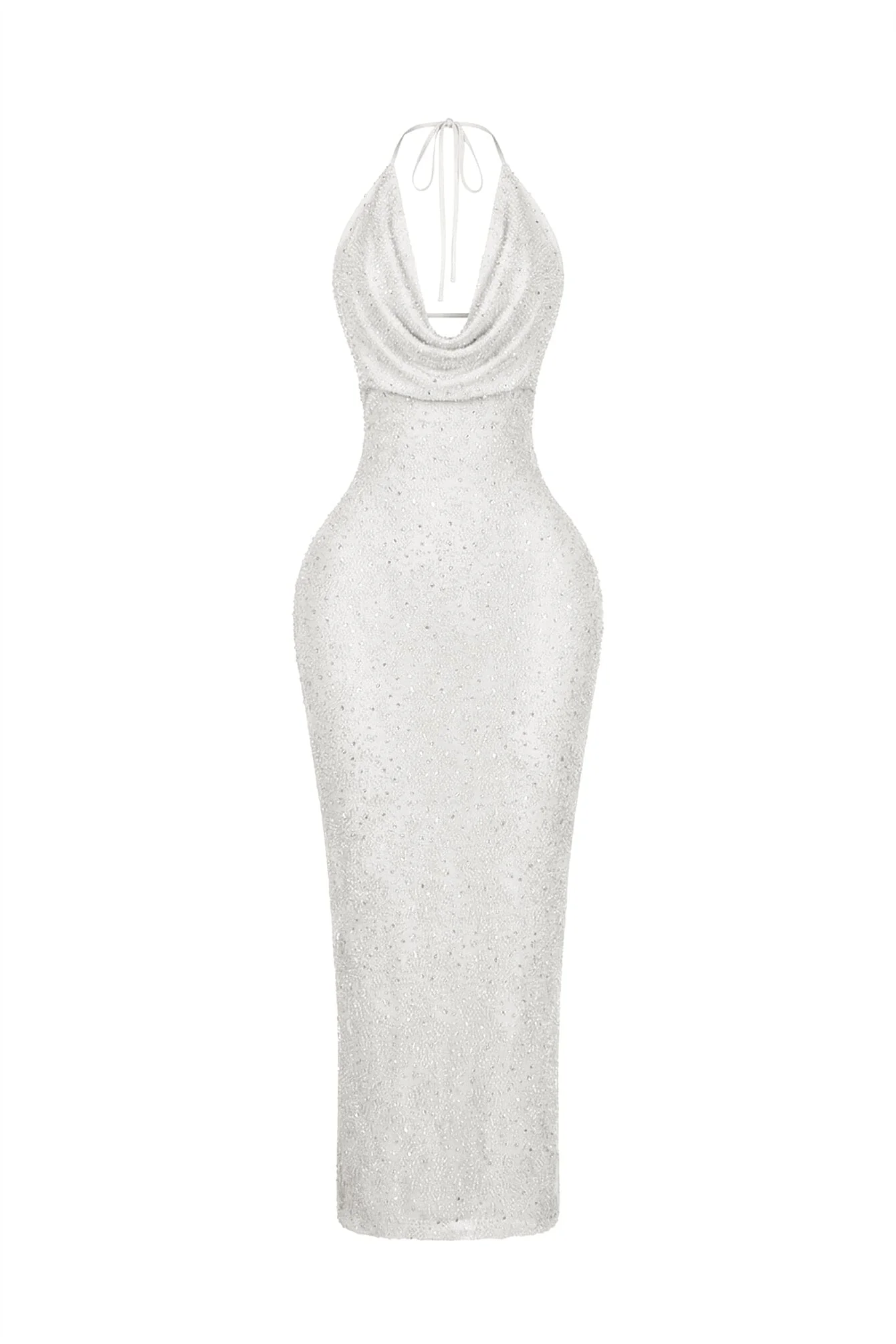 Aria Beaded Cowl Neck Maxi Dress - Image 9