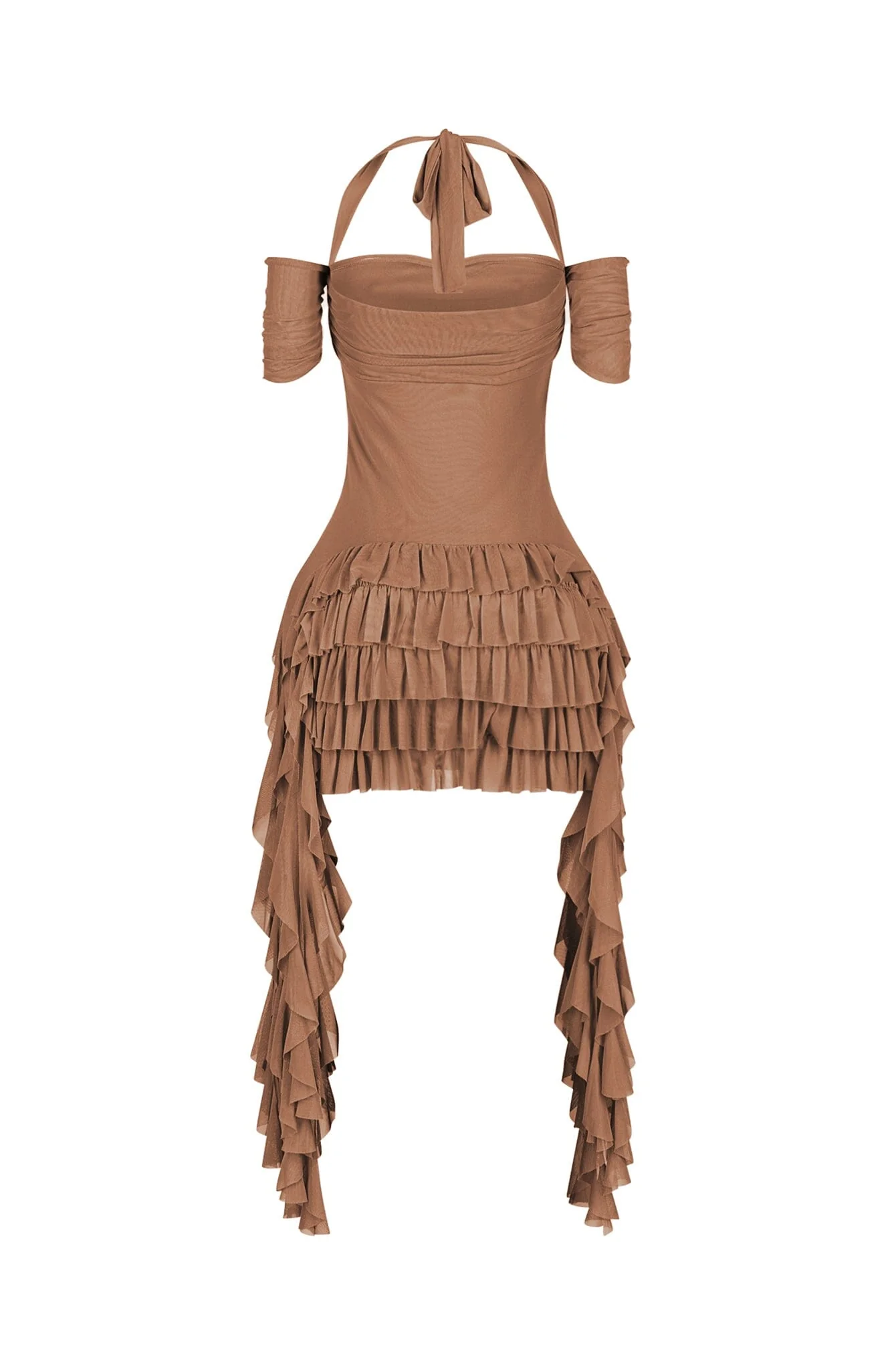 Ariadne Ruffle Train Mini Dress - Image 9