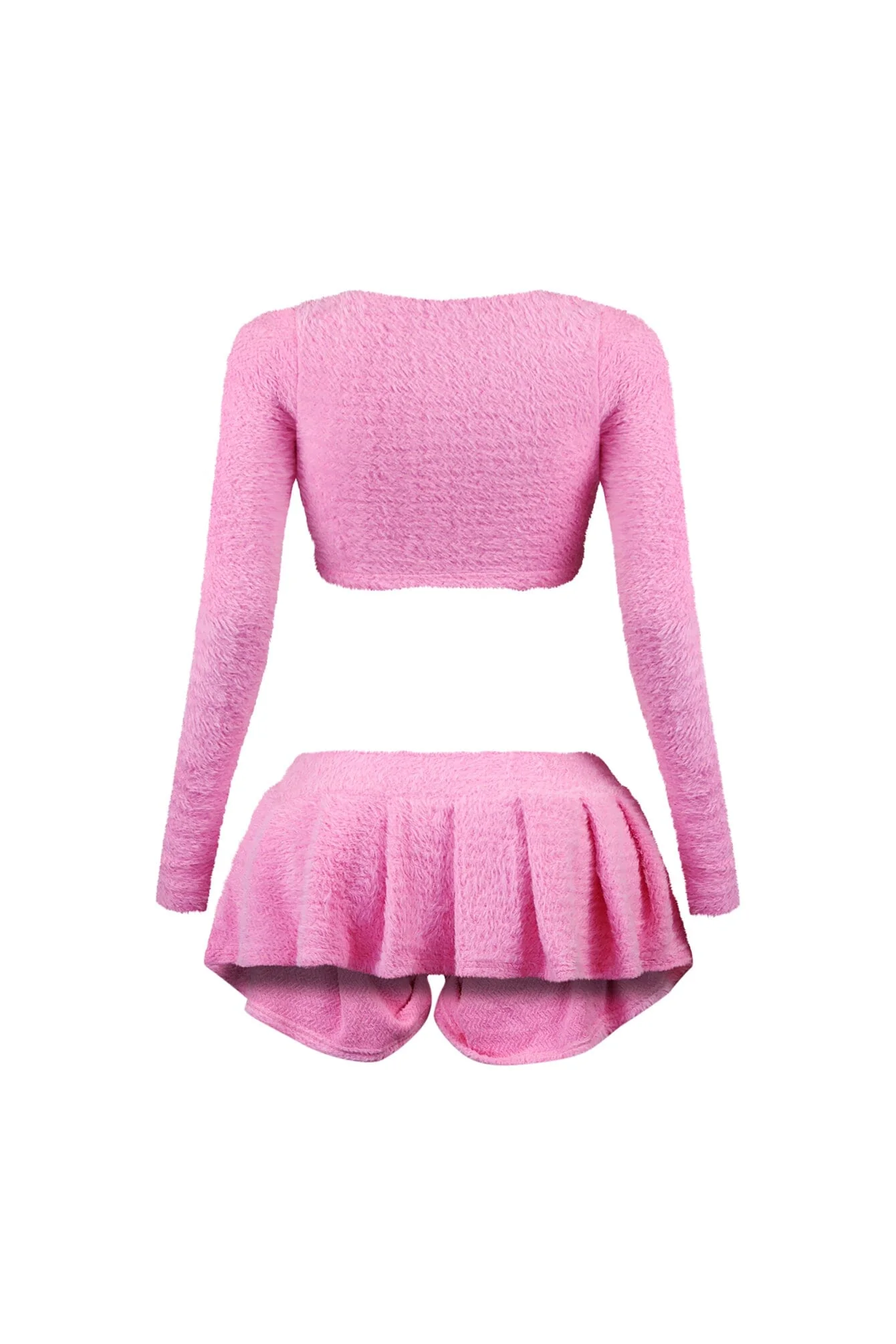 As Time Goes Fuzzy Cardigan Top & Skirt SET - Image 16