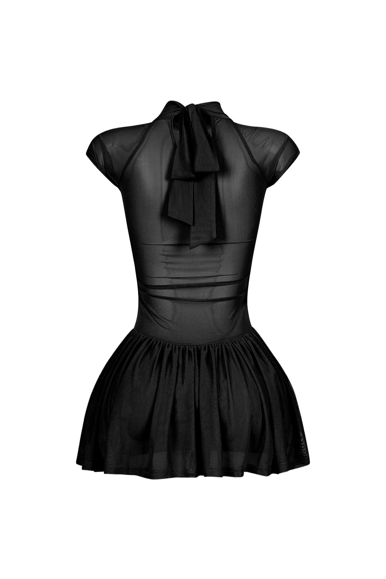 Asajj Cap Sleeve Lace Up Flare Mini Dress - Image 8