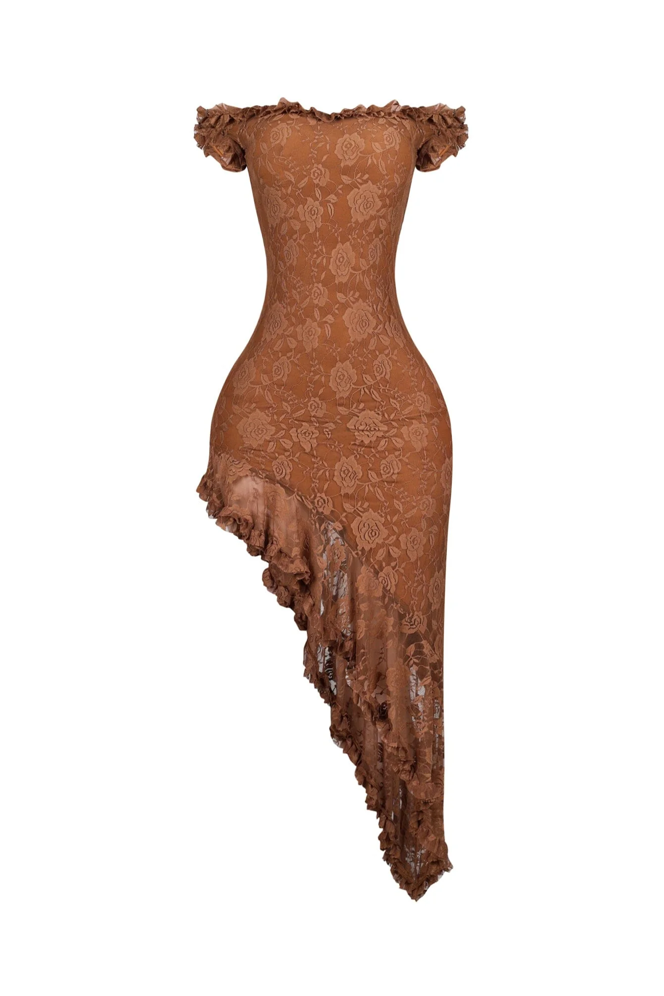Asym Ruffle Muse Off Shoulder Midi Dress - Image 8