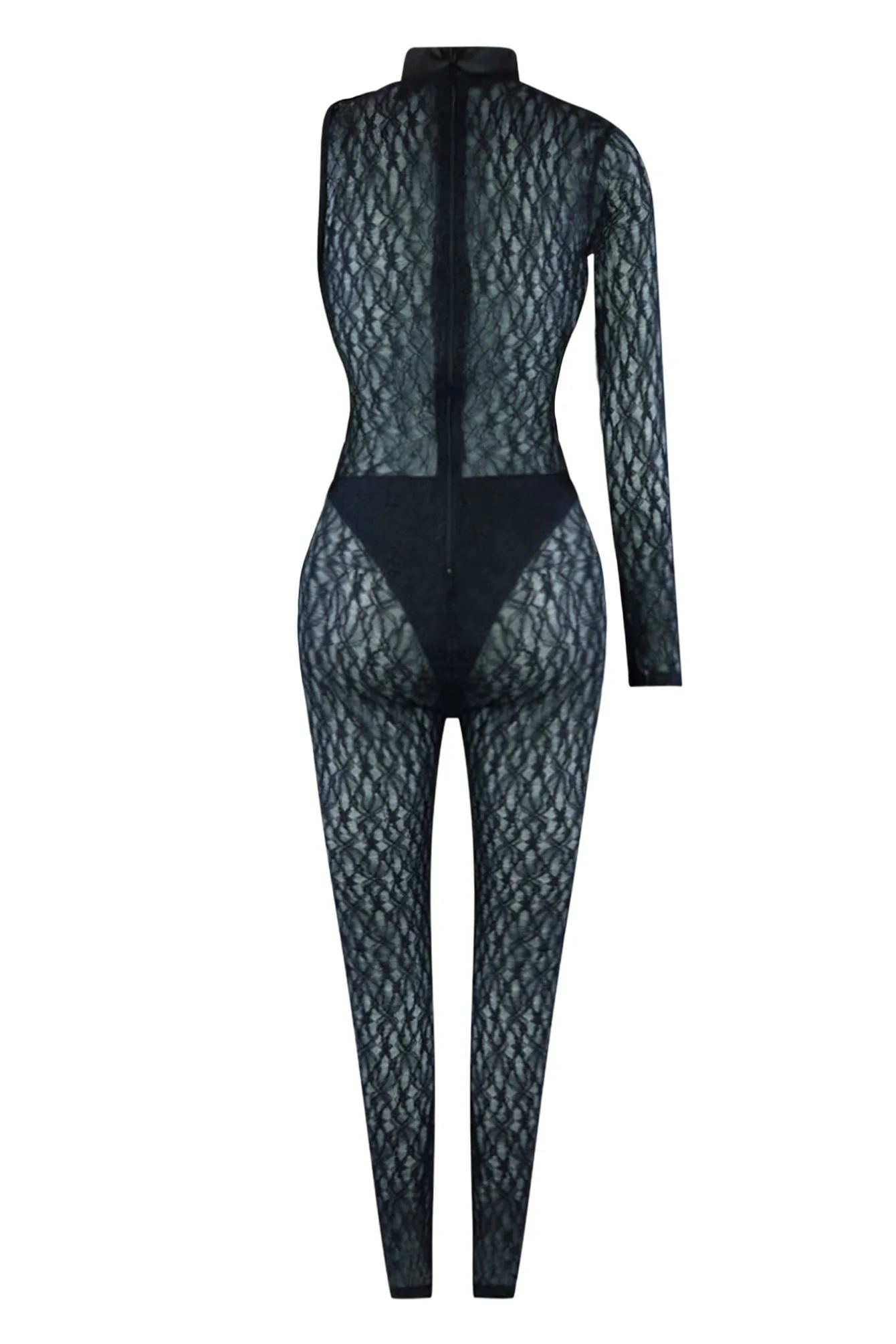 Asymmetric Confident Lace Contrast Jumpsuit - Image 3