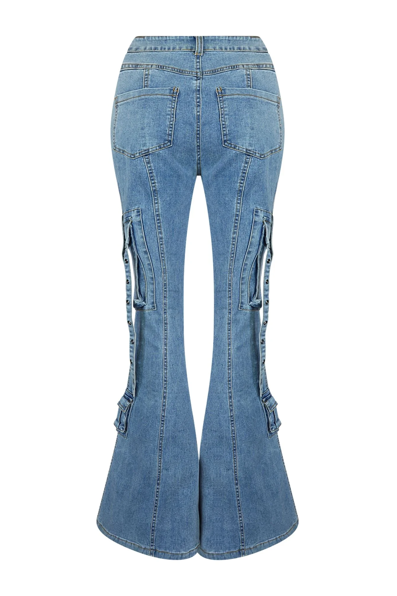 Attention Bell Bottom Pockets Detail Jeans - Image 4