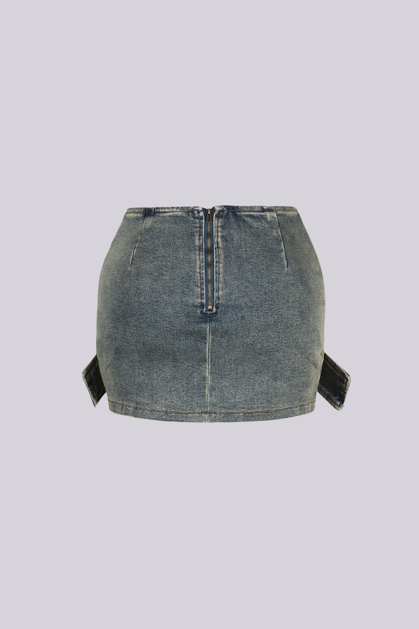 Audrey Belted Denim Mini Skirt - Image 5