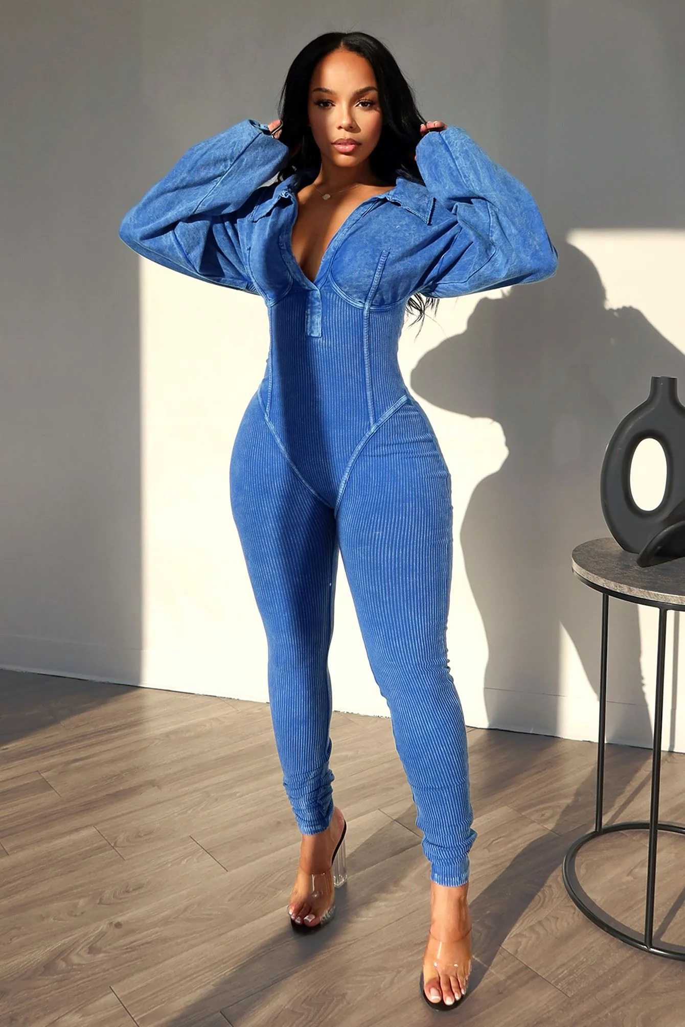 Baddie Mineral Washed Corset Jumpsuit - Image 3