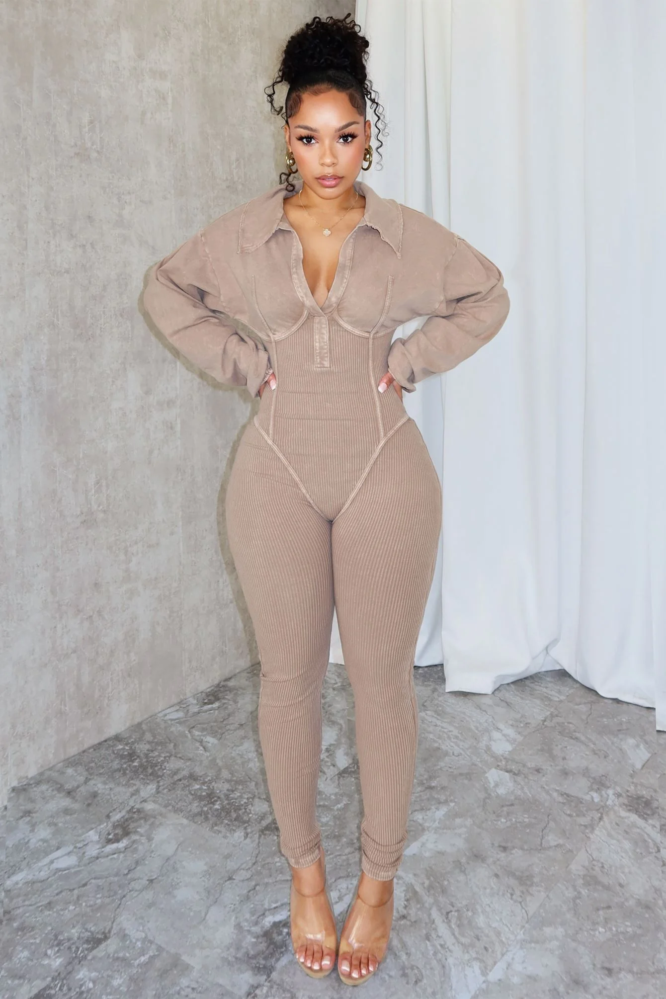 Baddie Mineral Washed Corset Jumpsuit - Image 8
