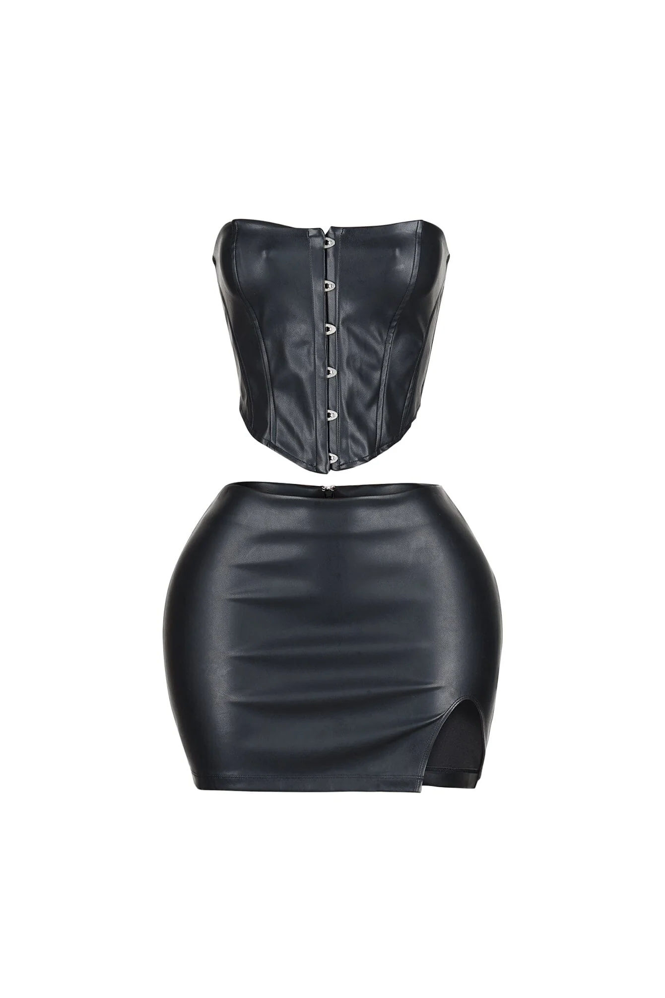 Baddie Style Leather Top & Skirt SET - Image 4