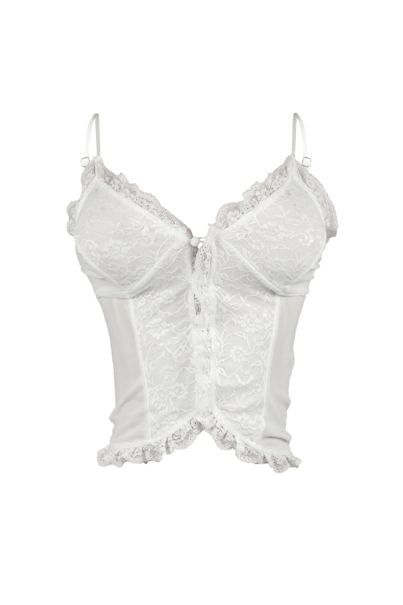 Balia Mesh Lace Contrast Cami Top - Image 6