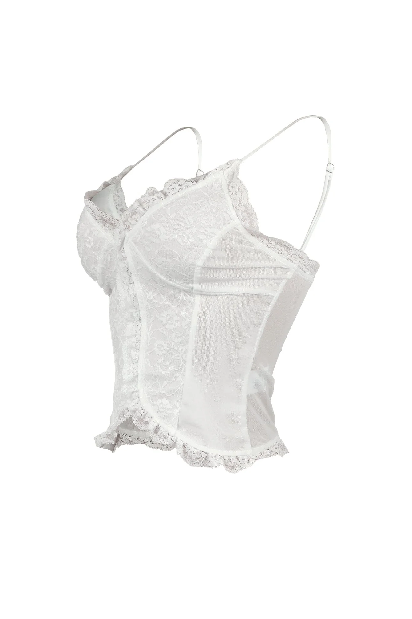 Balia Mesh Lace Contrast Cami Top - Image 8