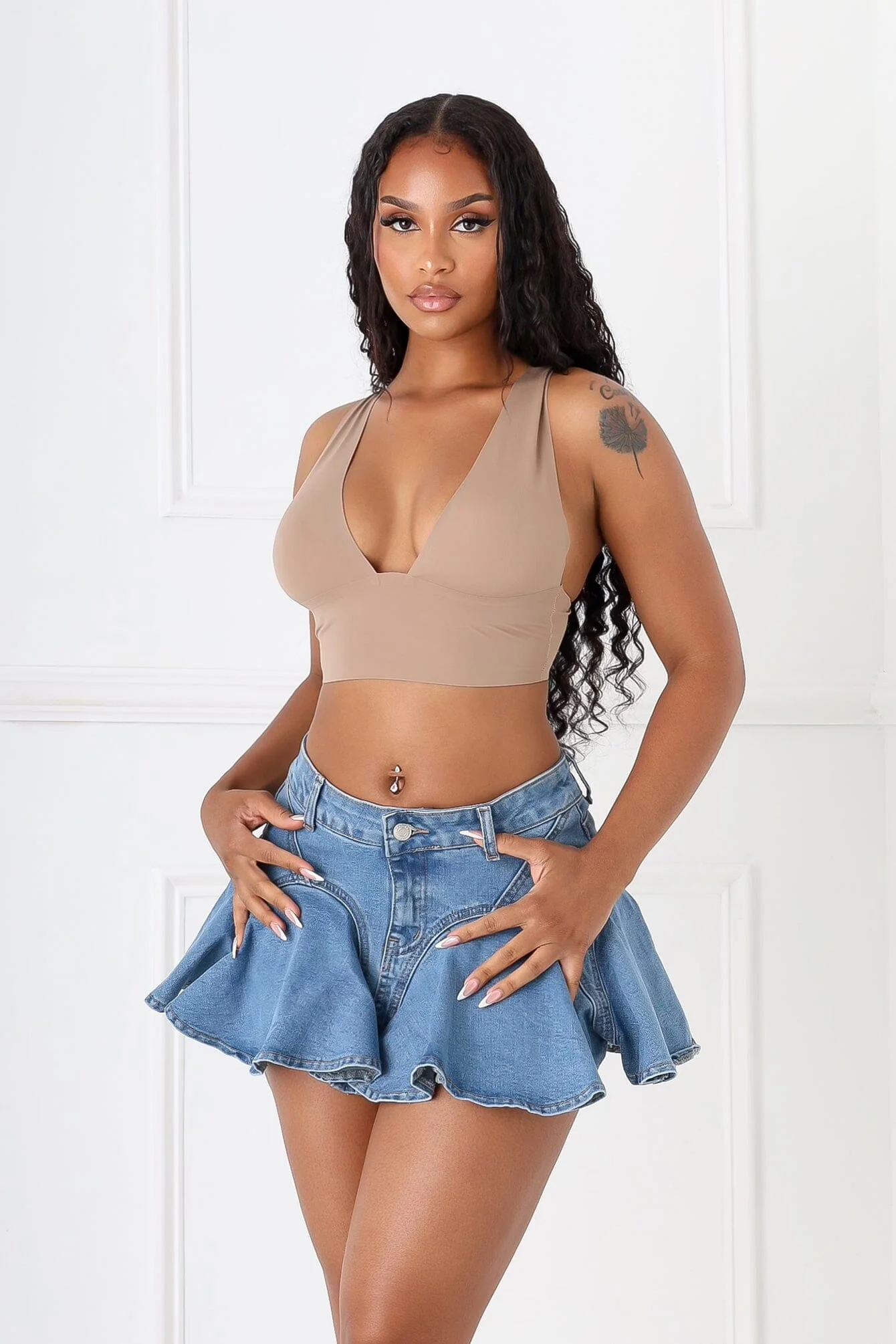 Bareline Seamless V Neck Crop Top - Image 2
