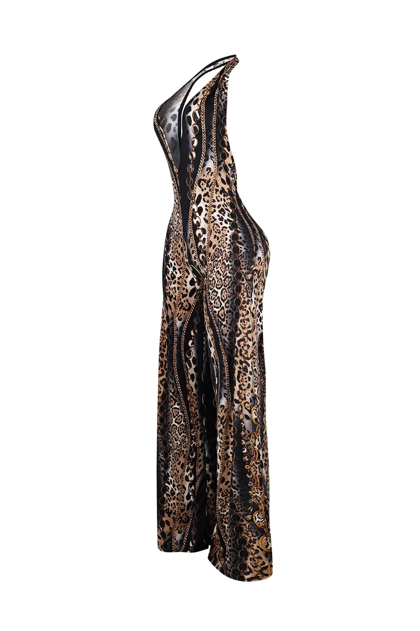 Baroque Blaze Printed Backless Jumpsuit - Image 4