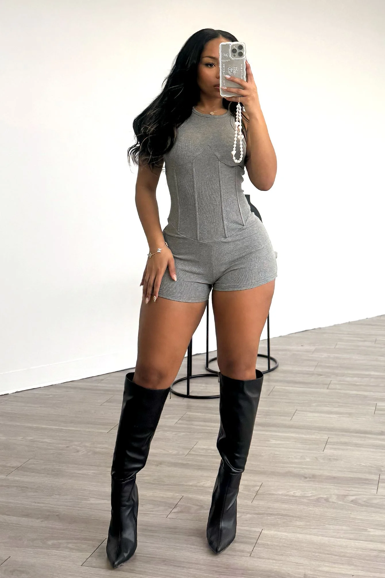 This Time Essential Ribbed Corset Romper - Image 6