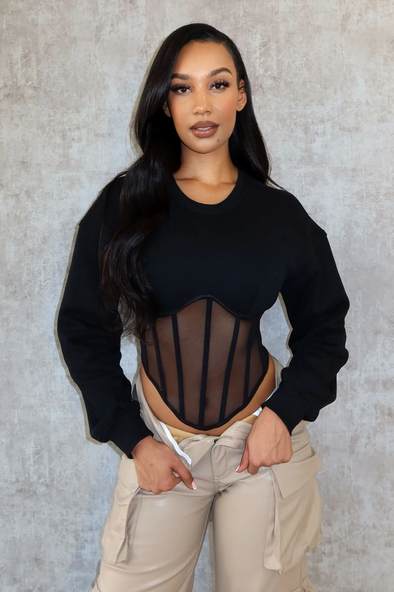 Be Your Self Corset Sweatshirt Top - Image 6