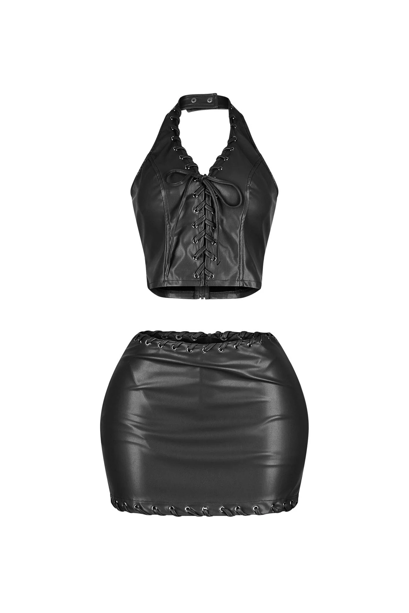 Big On Trouble PU Skirt SET - Image 6
